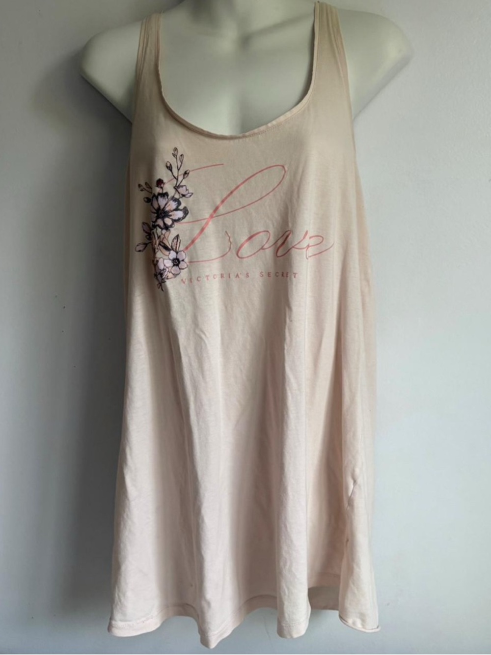 Victoria’s Secret Nude Pink floral Cotton Sleep Tank